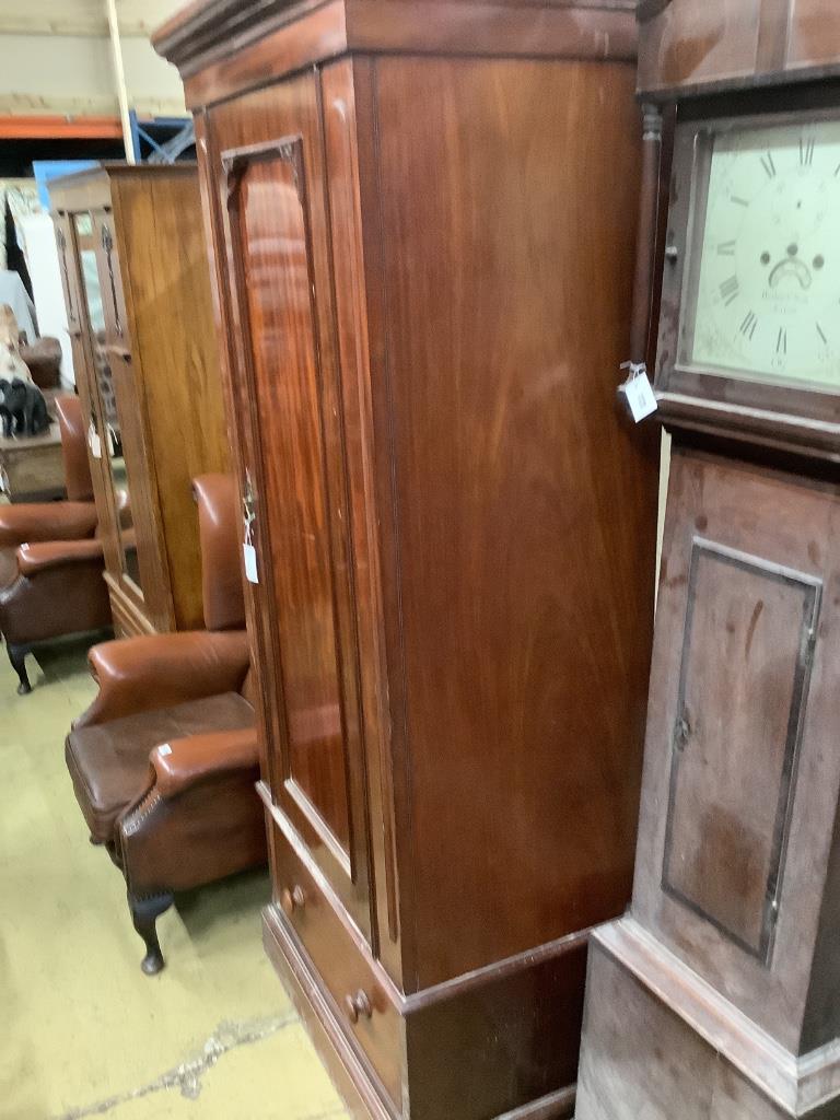 A Victorian mahogany single door wardrobe, length 90cm, width 56cm, height 206cm